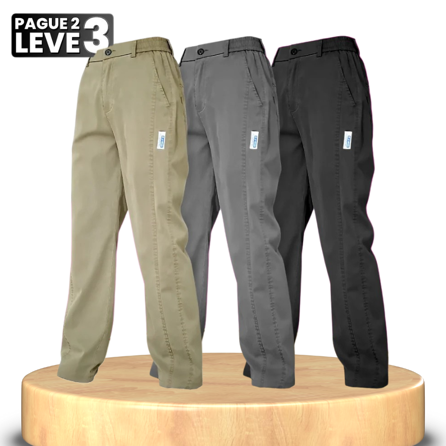 Kit 3 Calças Feminina Aurora - Malha de Seda Gelo e Poliéster