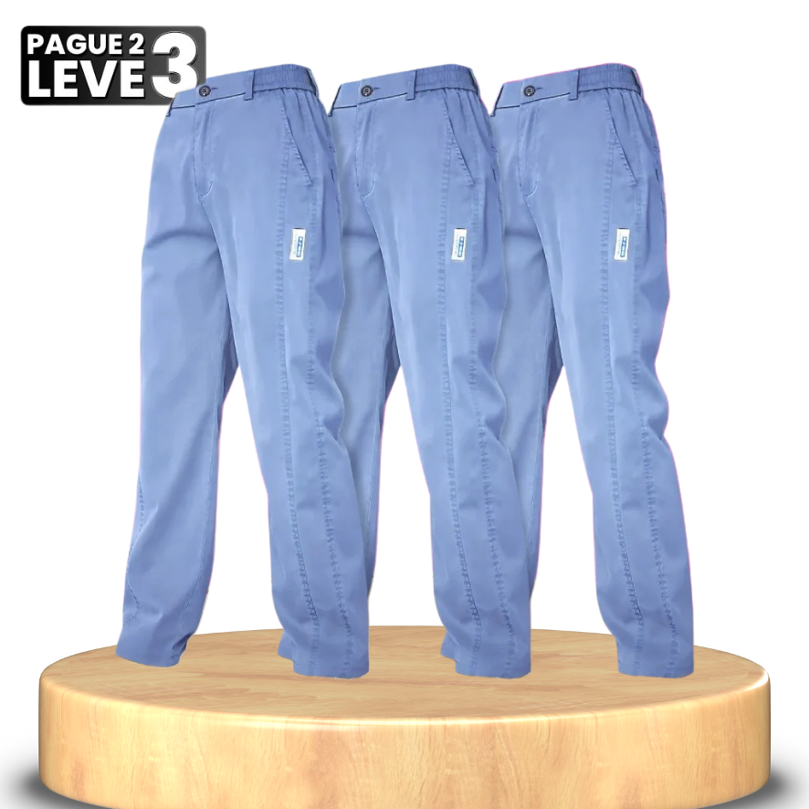 Kit 3 Calças Feminina Aurora - Malha de Seda Gelo e Poliéster