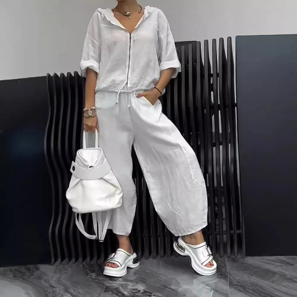 Conjunto Andressa - Elegância em linho must-have 2026 (tendência Italiana)