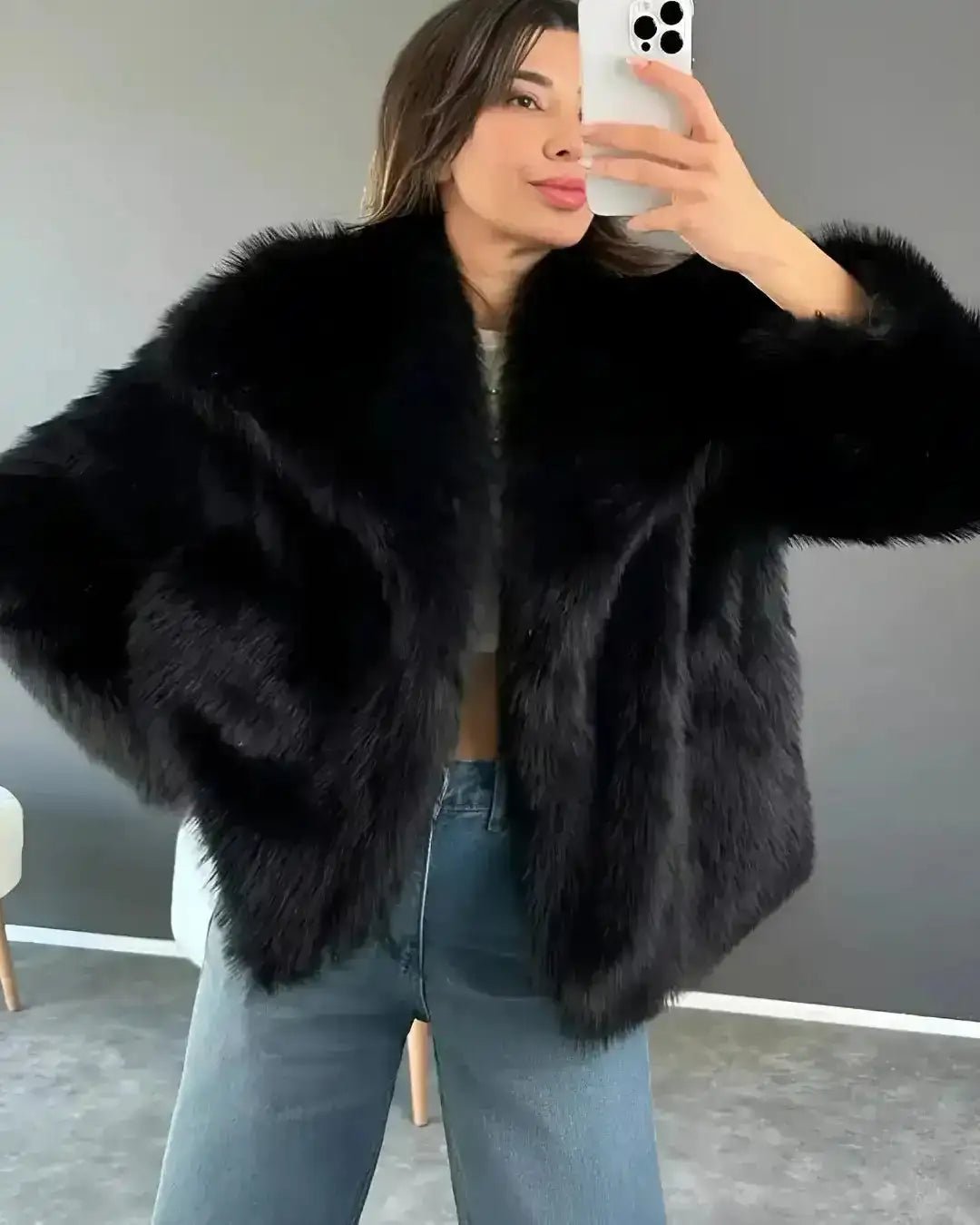 Casaco Sabrina com Textura Felpuda - Modazzy