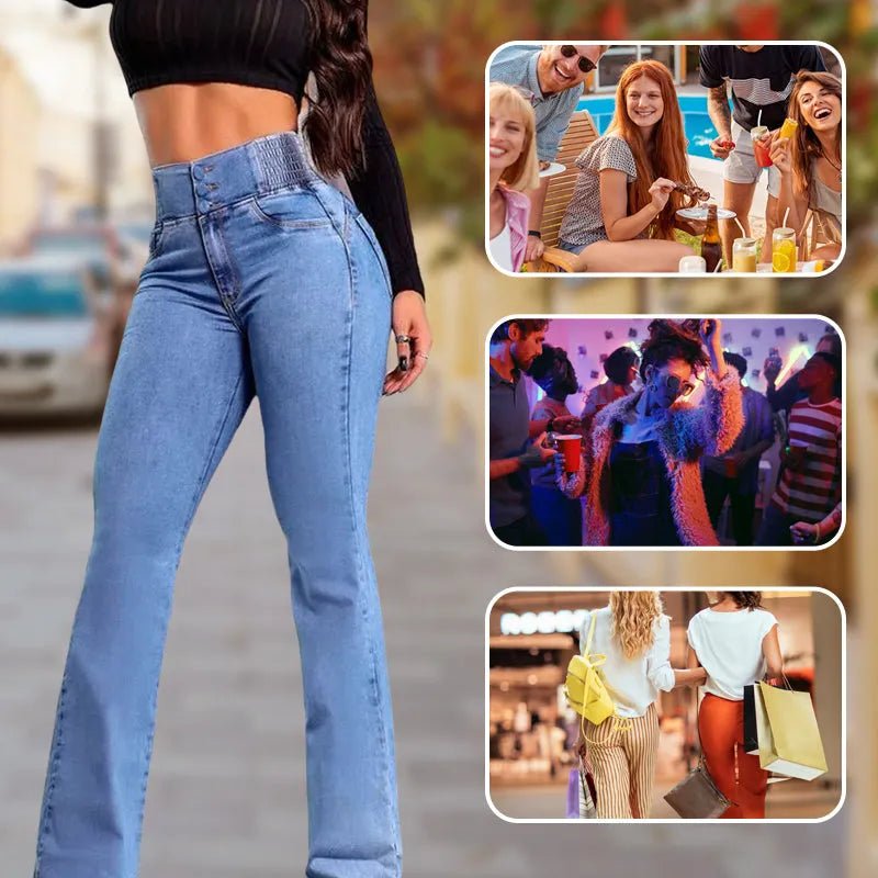 Kit 3 Calça Jeans Flare Modeladora de Cintura Alta + Brindes Exclusivos! - Modazzy
