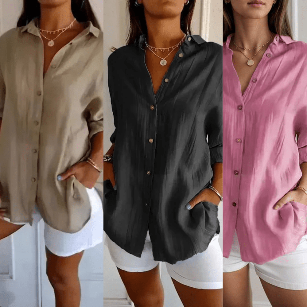 Kit 3 Camisas Ibiza em Linho de Algodão – Design Semi Plissado - Modazzy