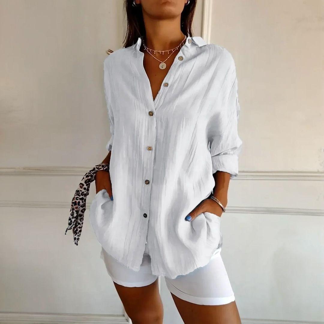 Kit 3 Camisas Ibiza em Linho de Algodão – Design Semi Plissado - Modazzy