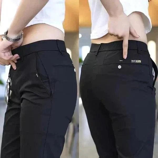Kit com 3 Calças Feminina Social MaxConfort - Malha Seda Gelo e Poliéster - Modazzy