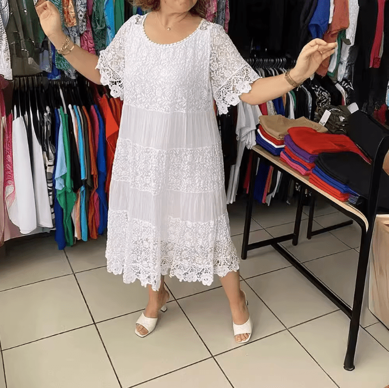 Vestido Karmella - De Renda Leve e Soltinho (Verão 2026) - Modazzy