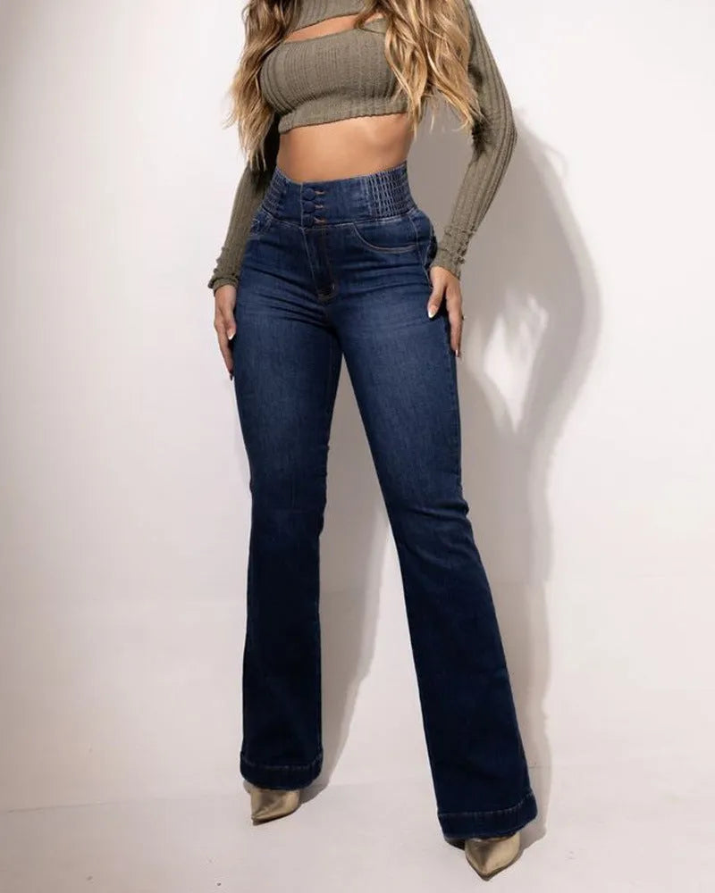 Calça Jeans Flare Modeladora de Cintura Alta - [Pague 1 Leve 2] + Brinde Exclusivo!