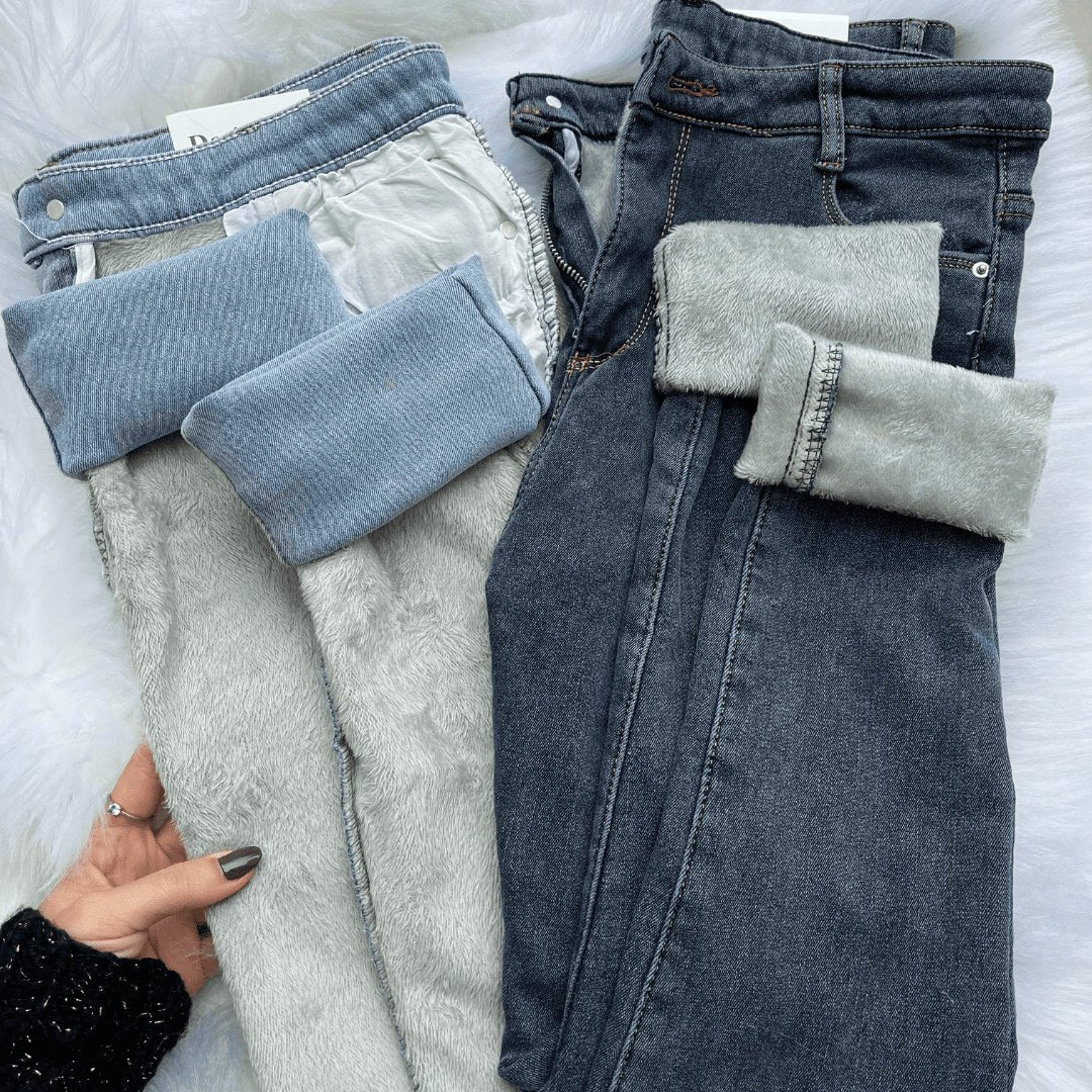 Calça Jeans Peluciada com Elastano + Meia Térmica Grátis - Modazzy