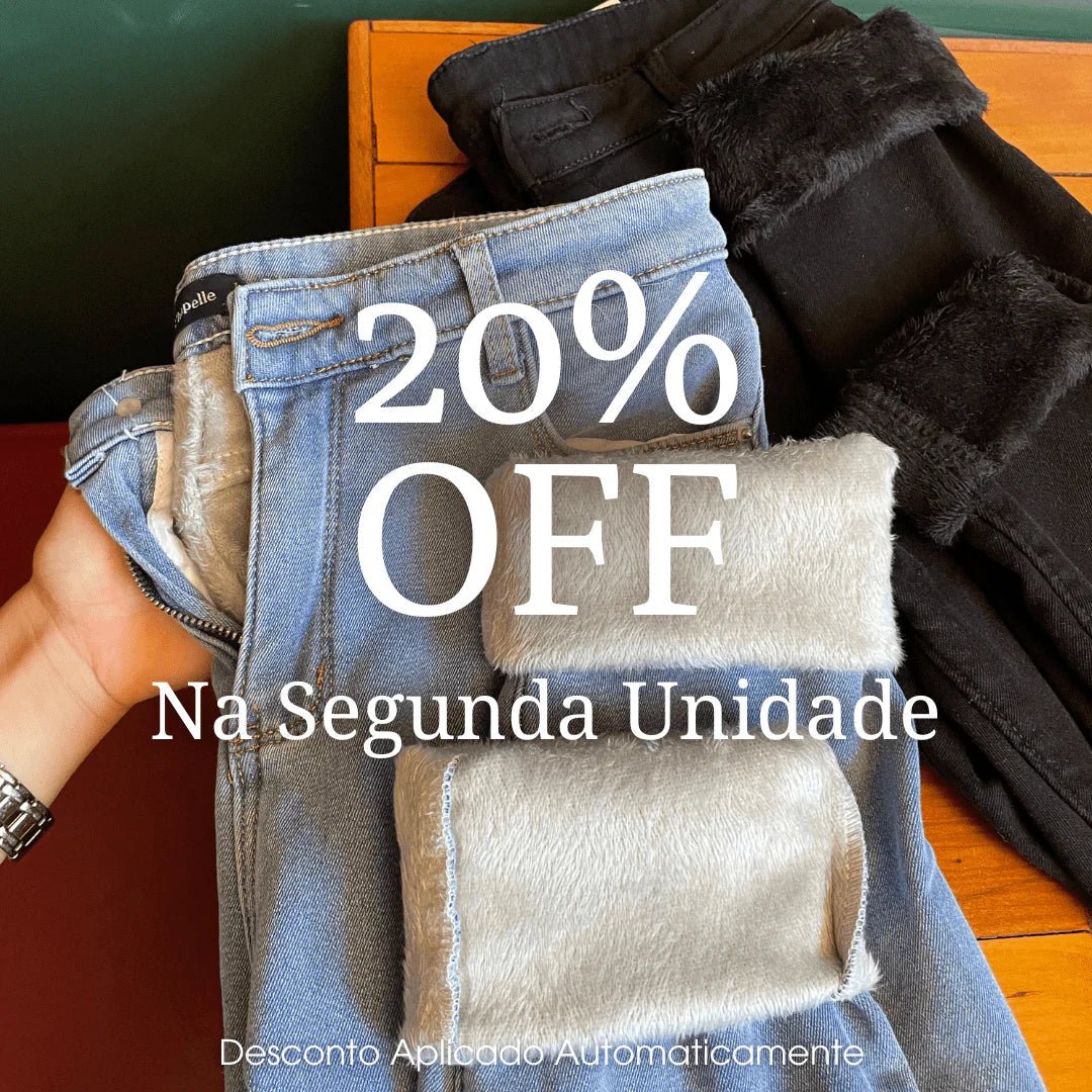 Calça Jeans Peluciada com Elastano + Meia Térmica Grátis - Modazzy