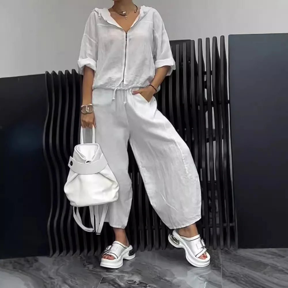 Conjunto Andressa - Elegância em linho must - have 2026 (tendência Italiana) - Modazzy