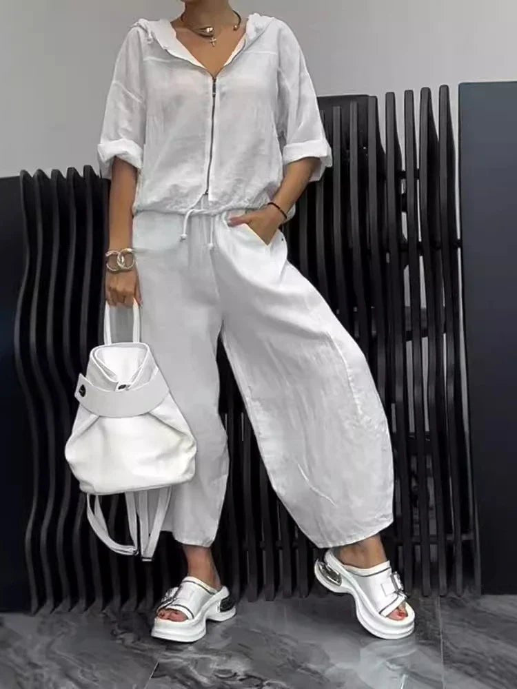 Conjunto Andressa - Elegância em linho must - have 2026 (tendência Italiana) - Modazzy