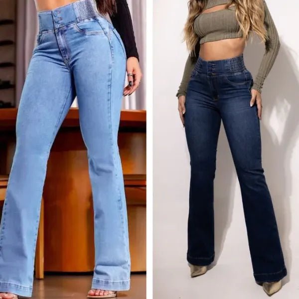 Kit 3 Calça Jeans Flare Modeladora de Cintura Alta + Brindes Exclusivos! - Modazzy