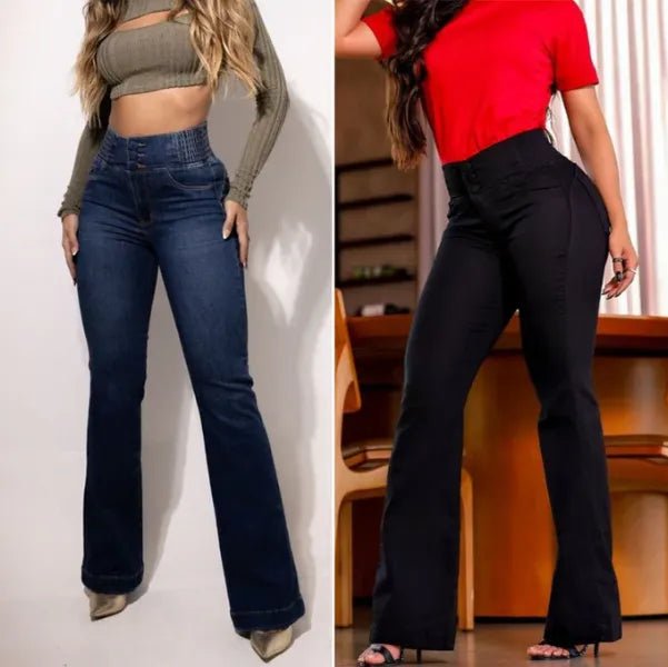 Kit 3 Calça Jeans Flare Modeladora de Cintura Alta + Brindes Exclusivos! - Modazzy