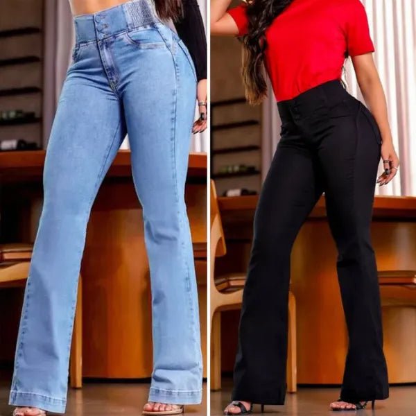 Kit 3 Calça Jeans Flare Modeladora de Cintura Alta + Brindes Exclusivos! - Modazzy