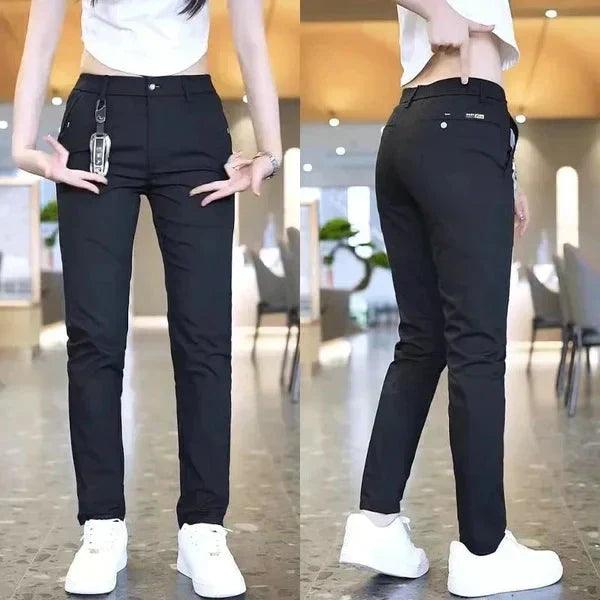 Kit com 3 Calças Feminina Social MaxConfort - Malha Seda Gelo e Poliéster - Modazzy