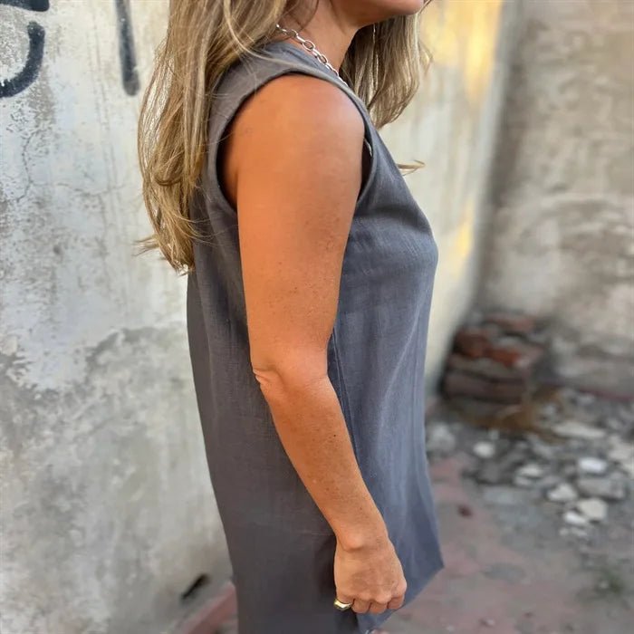 Vestido Charlotte – Sofisticação Europeia em Cada Detalhe - Linho Premium (Leve e Soltinho) - Modazzy